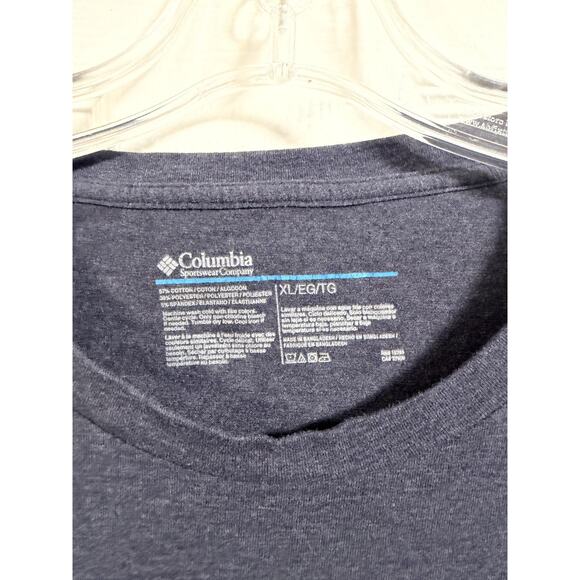 Men's Columbia Extra Large Dusty Blue Cotton T-shirt - Picture 3 of 4